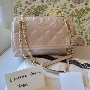 Tory Burch Soft Fleming Convertible Shoulder Bag - Almond Flour